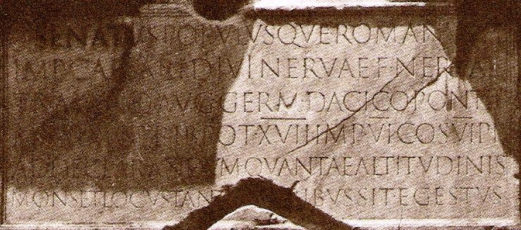 Napis na cokole Rzymskiej Kolumny Trajana (114r.)